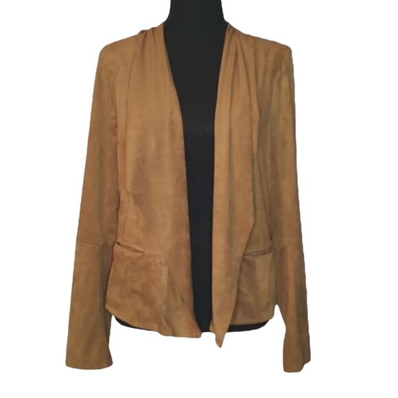 Max Studio Suede Open Front Jacket Blazer Medium - Picture 1 of 6